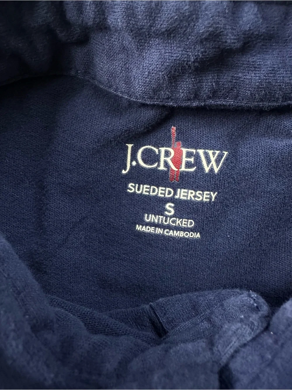 J. Crew Men's Navy Sueded Jersey Polo Shirt